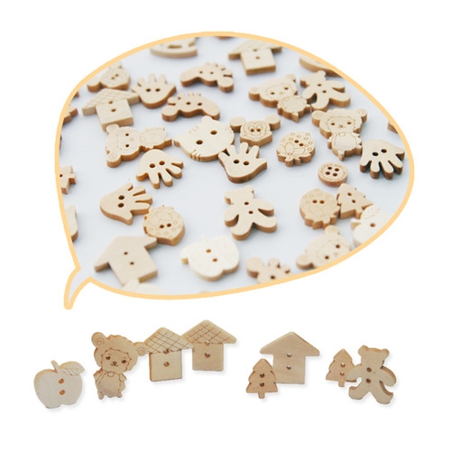 모양나무단추(50개입)