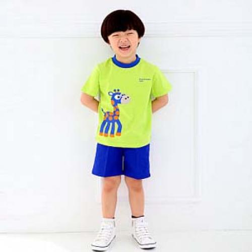 [미래아이] 교사용티셔츠 기린(연두/보라) ★교사용★