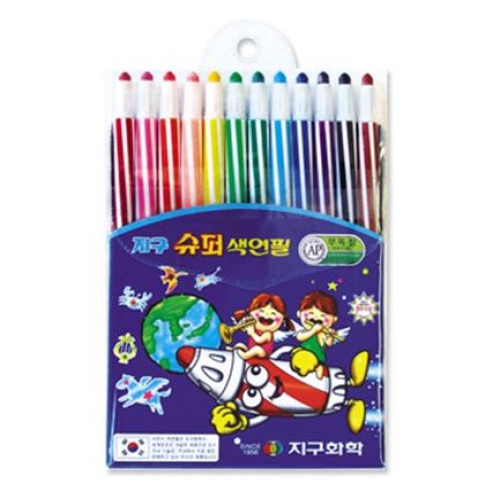 ★한정특가★12색 슈퍼지구 색연필