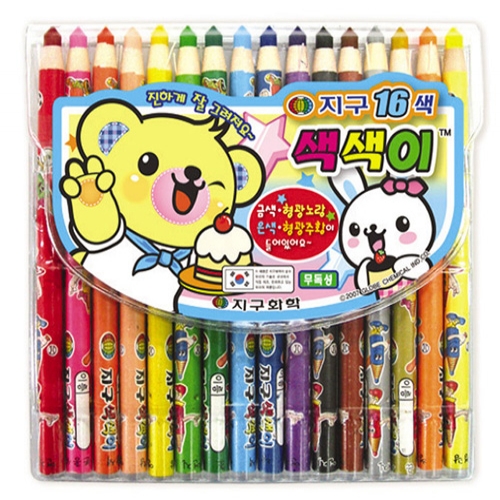 [지구] 색색이 색연필16색/축지식