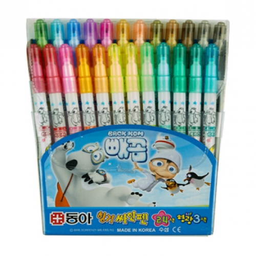 [동아]빼꼼 향기싸인펜 24색(형광3색)