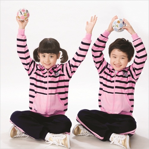 [서울원복]활동복1136-분홍+곤색S/T모자달이 / 5벌세트