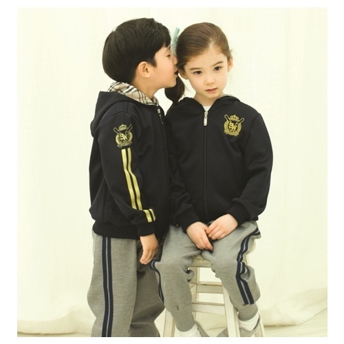 [서울원복]활동복1517-곤색#배색 모자달이 / 5벌세트