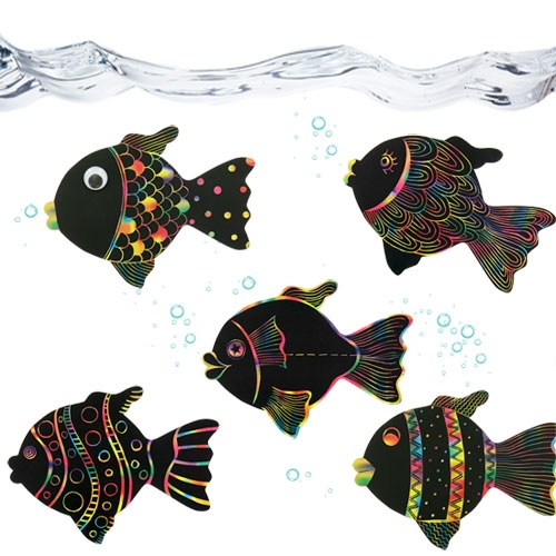 물고기스크래치종이 10장&나무막대 10개