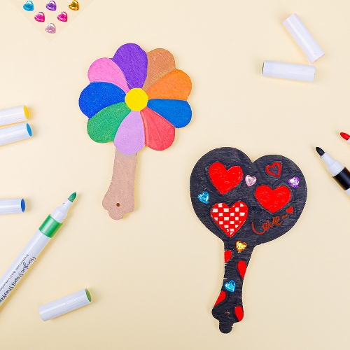 [대원피앤피] 나무 거울 디자인 2종 택1 꾸미기 재료 봄 만들기(꽃/하트)