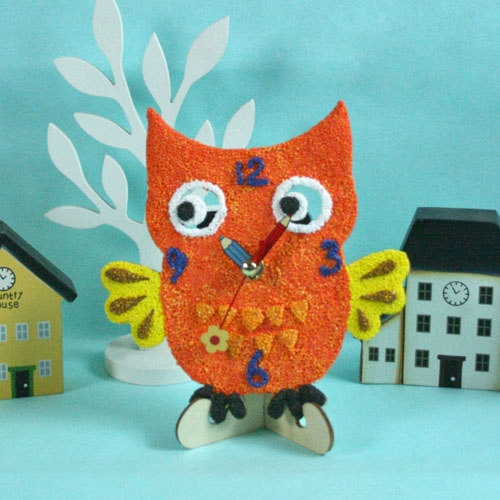 [반제품]부엉이 시계(무브먼트,바늘포함)