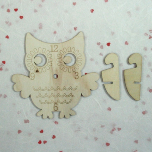 [반제품]부엉이 시계(무브먼트,바늘포함)