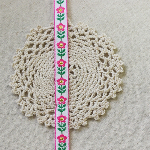 Pink flower mix ribbon_1