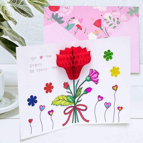허니컴 카네이션 카드