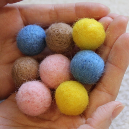 수제 동글동글 양모펠트4p [파스텔톤]