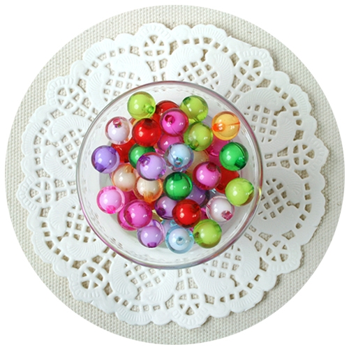 [탑키드] 이중 투명 비즈(약 120개)