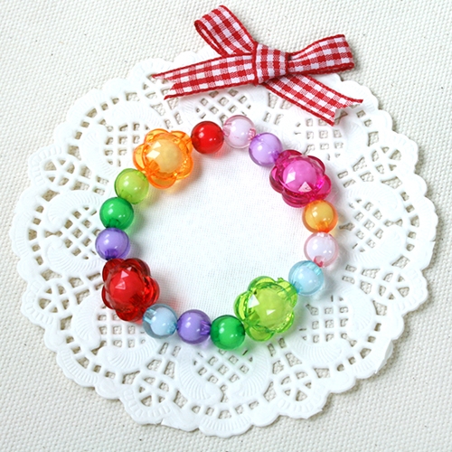 반제품 홀로그램 이중 꽃 비즈(약 35개)