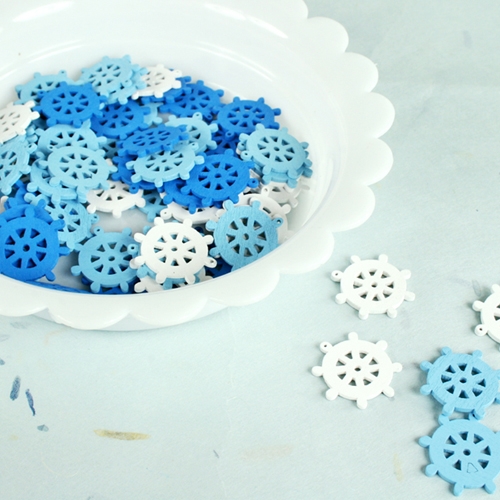 [만들기재료]마린 배키 우드비즈(약70개)