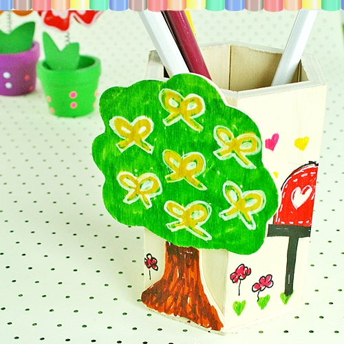 [반제품]나무 연필꽂이