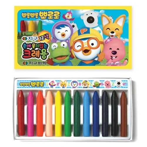 [지구]뽀로로 손에 묻지않는 크레용 12색