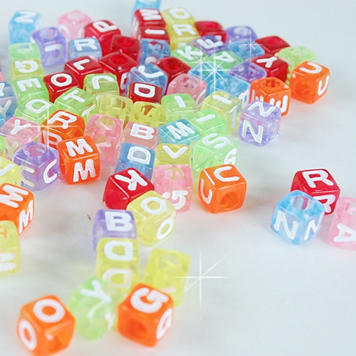 [만들기재료]알파벳 사각비즈(약190개)