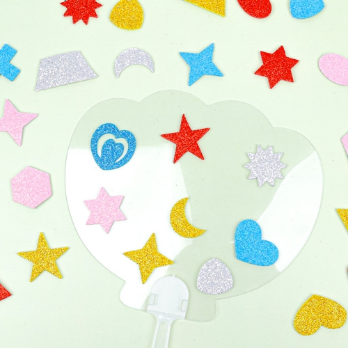 [대원피앤피] EVA 스티커 반짝이 도형 모양 꾸미기 만들기 재료(소포장/덕용)