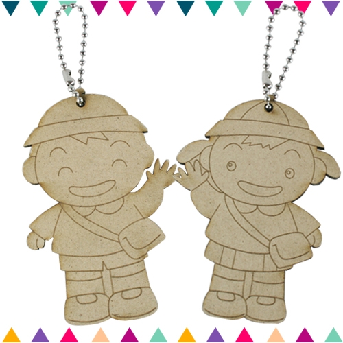 [반제품]캐릭터우드˝유치원가는꼬마들˝(고리포함)