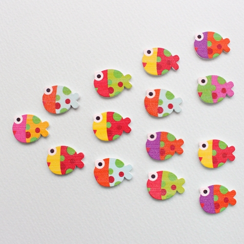 알록달록 물고기 나무비즈50p