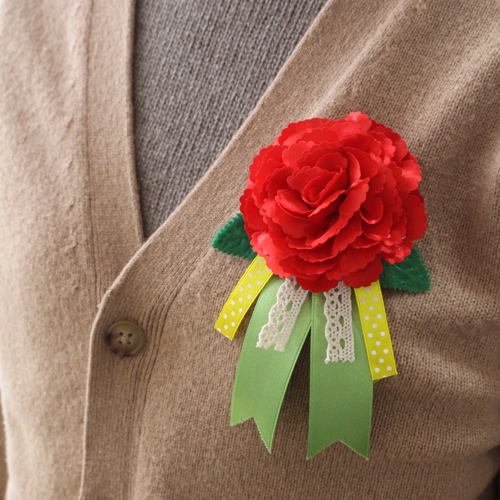 레드 카네이션 브로치5set