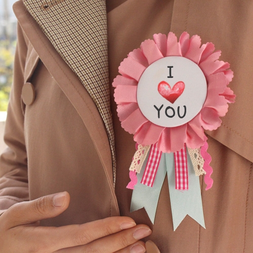 감사광목브로치_핑크5set