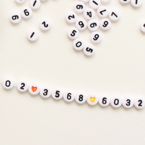 흑백원형 숫자비즈100p