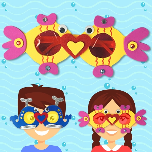 [만들기]EVA여름안경-10set(고래/물고기/꽃게)