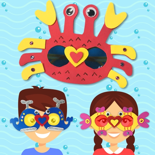 [만들기]EVA여름안경-10set(고래/물고기/꽃게)