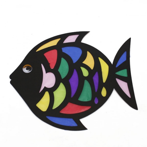 무지개 직조 물고기(1개) + 페이퍼 컷 컬러 물고기(1개)