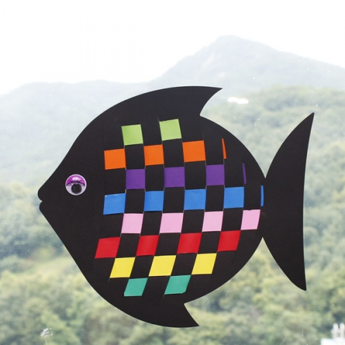 무지개 직조 물고기(1개) + 페이퍼 컷 컬러 물고기(1개)