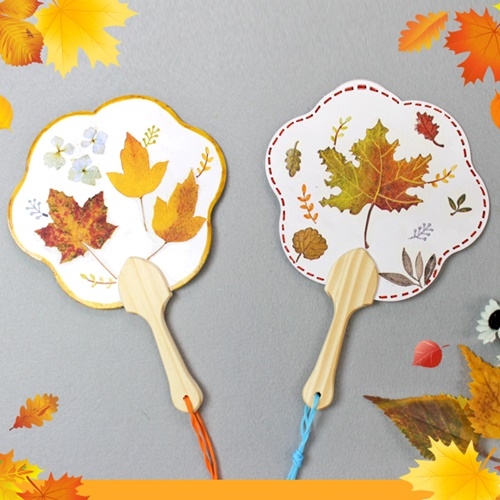 가을낙엽 미니 냅킨부채(10인용)