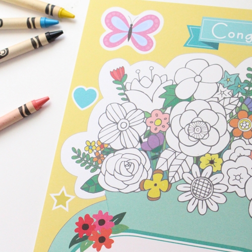 컬러링꽃다발카드 5set