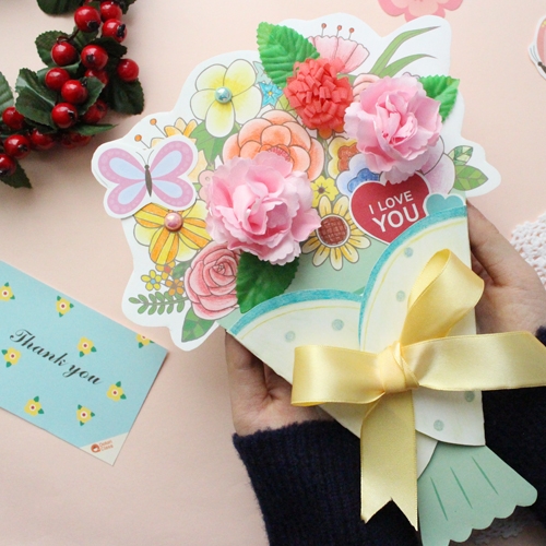컬러링꽃다발카드 5set