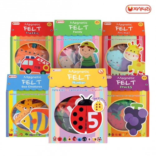 [자석나라] 펠트자석 (택1) /동물/과일/교통/바다/가족/숫자/수박/자석놀이