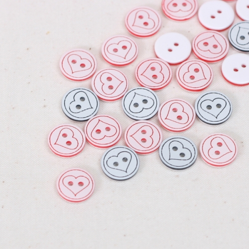 빈티지 하트단추(6개)