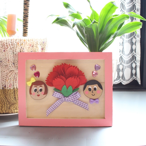 네모 카네이션 액자 5set