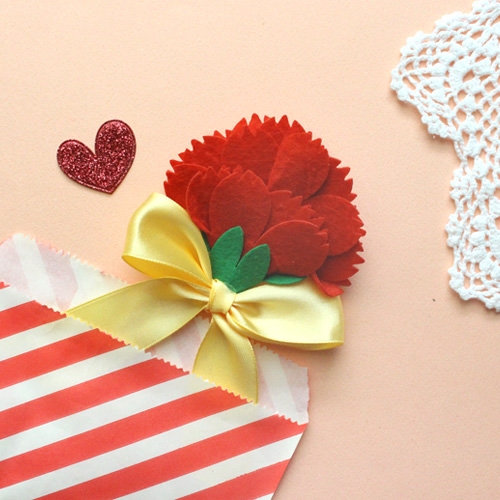 펠트 카네이션 브로치 5set