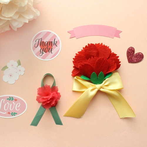 펠트 카네이션 브로치 5set