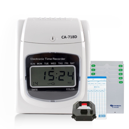 로드메일코리아 출퇴근기록기 CA-718D 디지털+카드함+출퇴근카드 100매