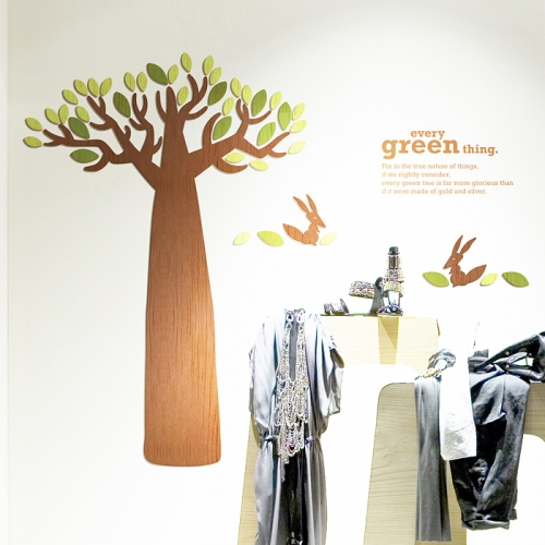 [우드스티커] 바오밥이야기 (컬러완제품)