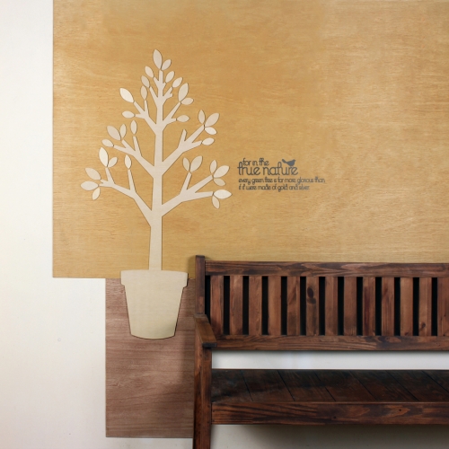 [우드스티커] 그린트리 (반제품) / 반제품(우드)+그레이(시트)