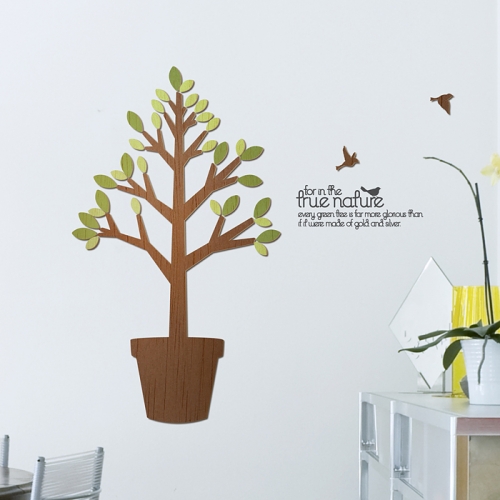 [우드스티커] 그린트리 (컬러완제품)