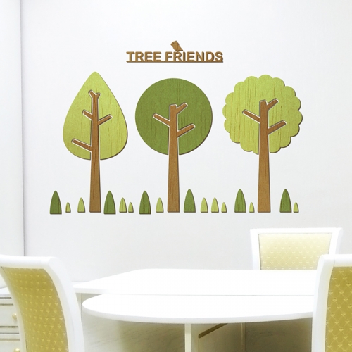 [우드스티커] 나무친구들 (컬러완제품)