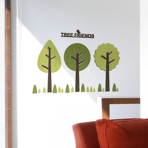 [우드스티커] 나무친구들 (컬러완제품)