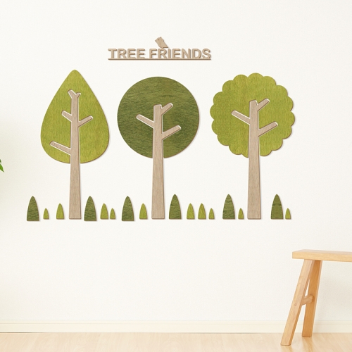 [우드스티커] 나무친구들 (컬러완제품)