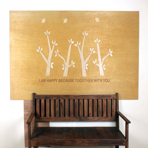 [우드스티커] 버드트리 (반제품) / 반제품(우드)+밀크브라운(시트)