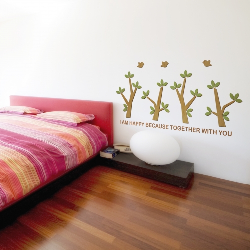 [우드스티커] 버드트리 (컬러완제품)