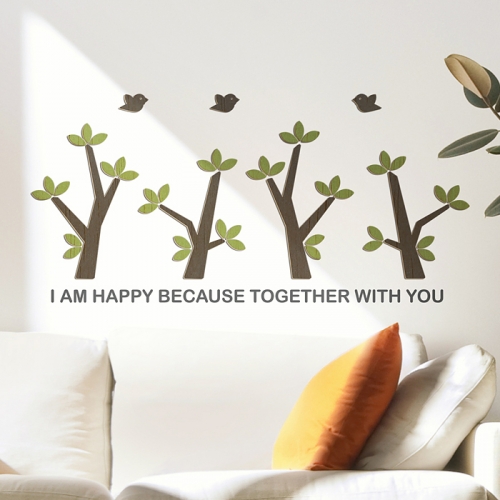 [우드스티커] 버드트리 (컬러완제품)