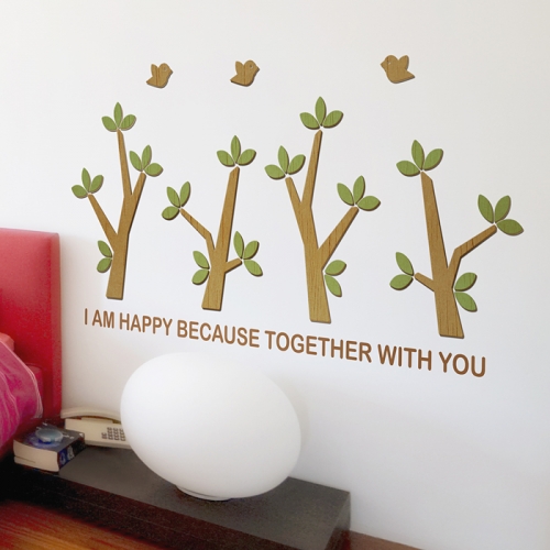 [우드스티커] 버드트리 (컬러완제품)