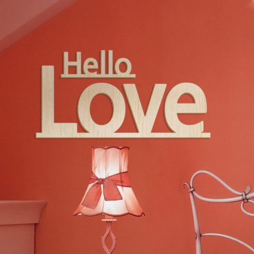 [우드스티커] 헬로러브 (반제품) / 반제품(우드)